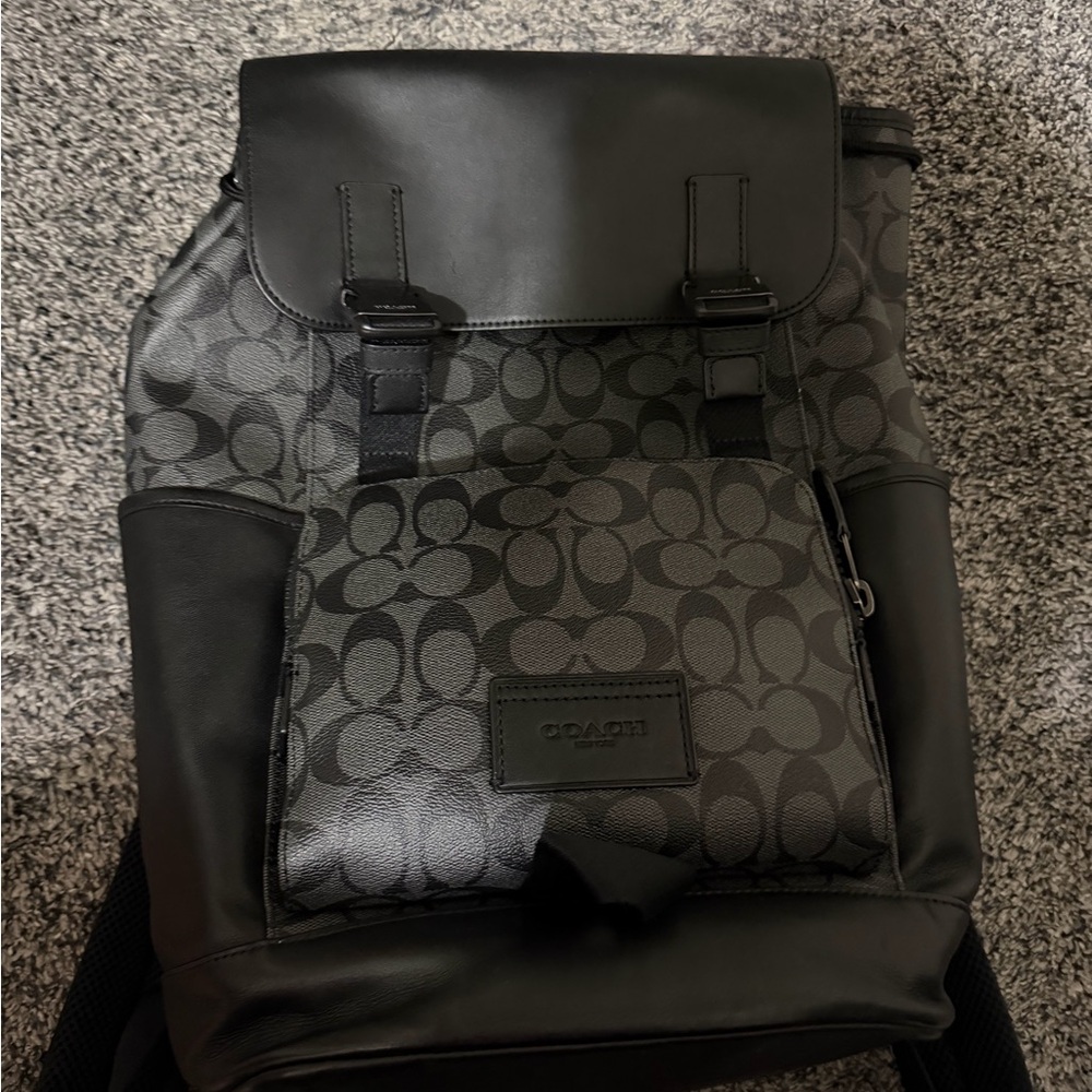 Coach Signature Black and Gray Men's Backpack